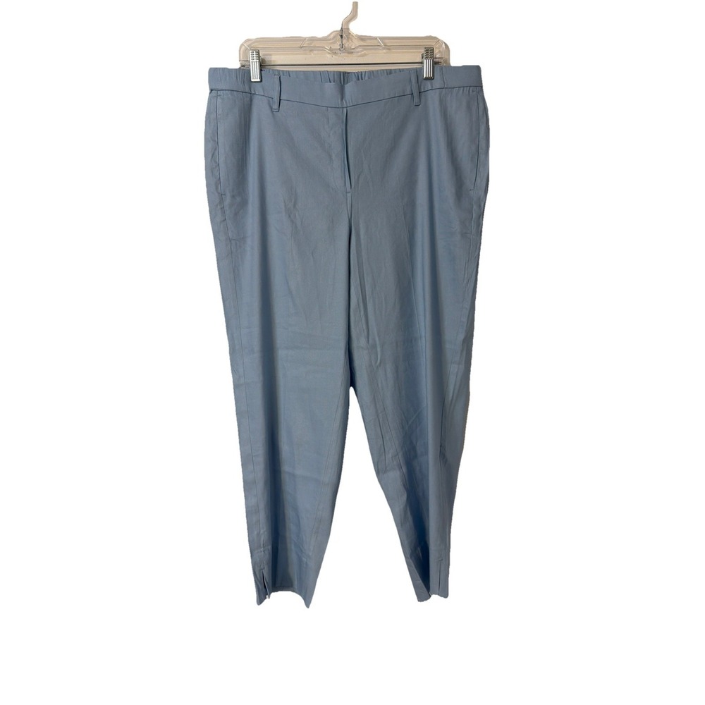 J.Jill‎ Linen Stretch Pull On Career Pants Trousers Size XL Light Blue crop